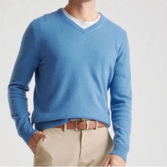 Allen Solly - 100% Cashmere Sweater - Excellent Condition - V-neck -Soft Blue XL - Picture 3 of 12